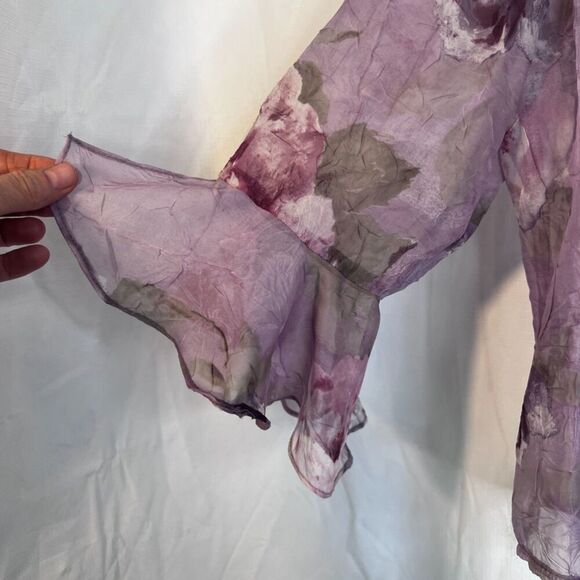 R&M Richards Fairy Core Whimsical Floral Crinkle Maxi Dress & Jacket Size LGP* - Picture 2 of 9